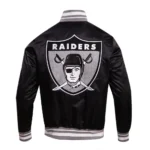 NFL Retro Oakland LA Raiders Classic Rib Satin Jacket