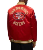 NFL San Francisco Niners Red Satin Bomber Varsity Jacket