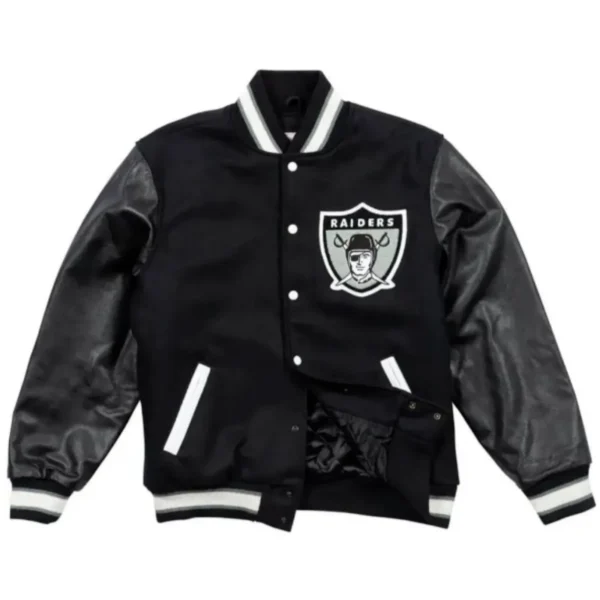 NFL Unisex Vintage Oakland Raiders Black Letterman Varsity Jackets