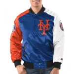 NY Mets Raglan Full-Snap Satin Jacket