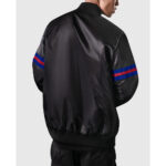 NYC Lights New York Giants Full-Snap Black Satin Jacket