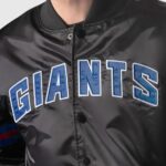 NYC Lights New York Giants Full-Snap Black Satin Jackets