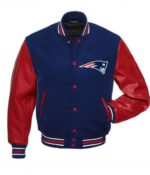 New England Patriots Red and Blue Letterman Jacket