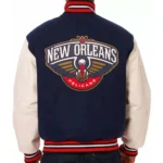 New Orleans Pelicans Blue and White Varsity Jackets