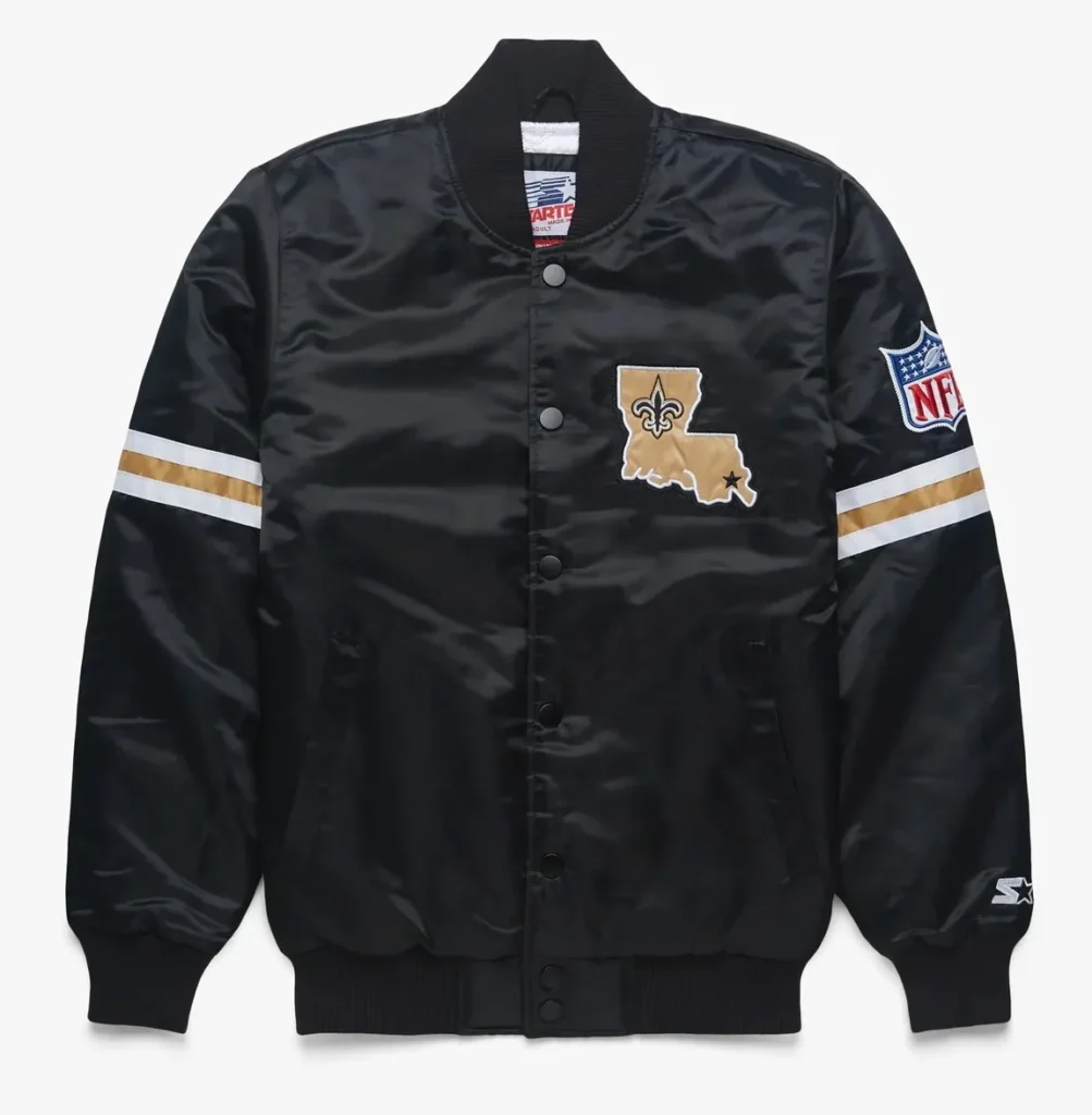 New Orleans Saints Satin Varsity Jacket