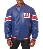 New York Giants Blue Leather Jacket