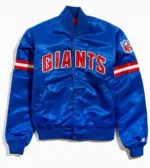 New York Giants Blue Satin Bomber Varsity Jacket