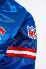 New York Giants Blue Satin Bomber Varsity Jackets