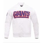 New York Giants Wordmark Full-Snap Satin Jacket3