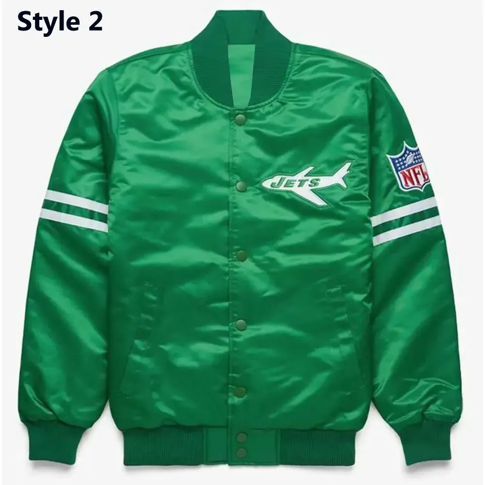 New York Jets Green Striped Satin Jacket