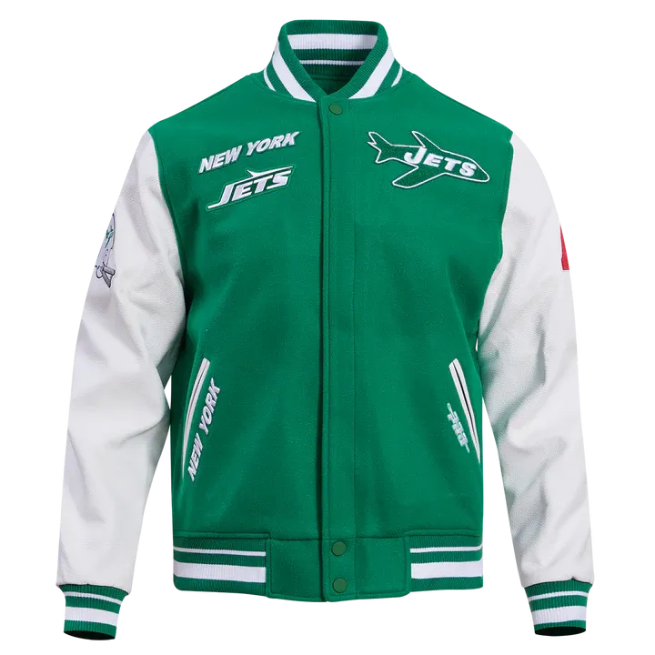 New York Jets Retro Classic Rib Wool Varsity Jacket