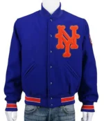 New York Mets Blue Wool Varsity Jacket