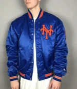 New York Mets Blue and White Satin Jacket