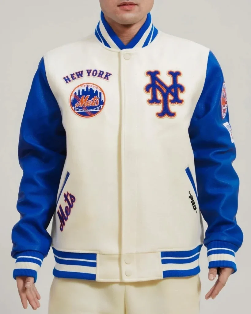 New York Mets Retro Classic Rib Wool Varsity Jacket