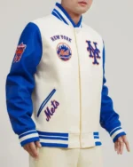 New York Mets Retro Classic Rib Wool Varsity Jackets