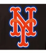 New York Mets Varsity Wool and Leather Black Jacket