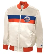 New York Mets White Starter Satin Jackets