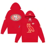 OVO X San Francisco 49ers Scarlet Fleece Scarlet Pullover Hoodie