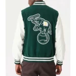 Oakland A’s Full-Snap Wool and Leather Jacket