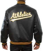 Oakland Athletics Black Leather Varsity Jackets