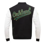 Oakland Athletics Classic White Bomber Wool Jacket