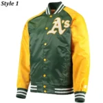 Oakland Athletics Lead Off Varsity Satin Jacket