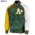 Oakland Athletics Lead Off Varsity Satin Jackets