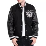 Oakland Raiders Black Letterman Varsity Jacket