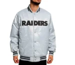 Oakland Raiders Black and White Satin Jacket11