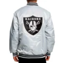 Oakland Raiders Black and White Satin Jacket13