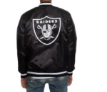 Oakland Raiders Black and White Satin Jacket3