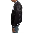 Oakland Raiders Black and White Satin Jacket5