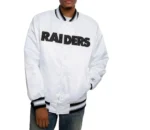 Oakland Raiders Black and White Satin Jacket6