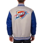 Oklahoma City Thunder Gray Royal Varsity Poly Twill Jackets