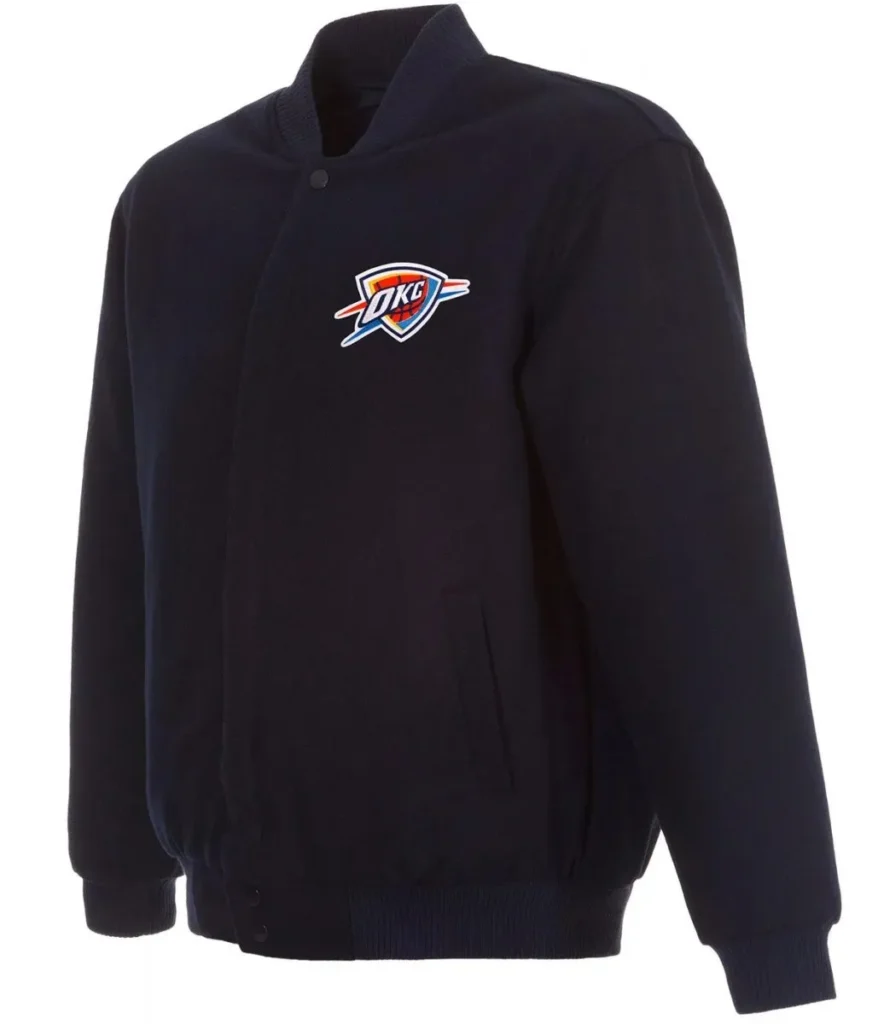 Oklahoma City Thunder Navy Blue Wool Varsity Jacket