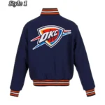 Oklahoma City Thunder Navy Wool Varsity Jackets