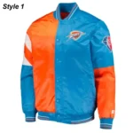 Oklahoma City Thunder Orange and Blue Starter Jacket