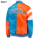 Oklahoma City Thunder Starter Orange and Blue Jacket