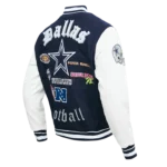 Old English Dallas Cowboys Bomber Wool Varsity Jacket