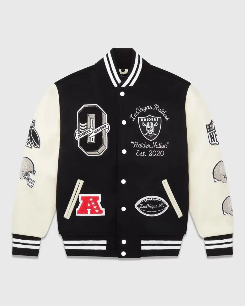 Ovo X Nfl Las Vegas Raiders Varsity Full-Snap Jacket