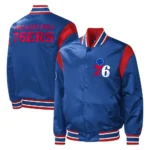 Philadelphia 76ers Force Play Royal Satin Jacket