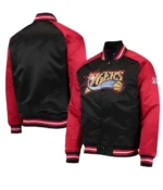 Philadelphia 76ers Hardwood Classics Satin Varsity Jacket