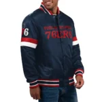 Philadelphia 76ers Home Game Navy Satin Jacket