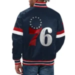 Philadelphia 76ers Home Game Navy Satin Jackets