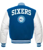 Philadelphia 76ers Letterman Blue and White Jackets