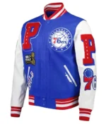 Philadelphia 76ers NBA Final Champions Royal Mash Up Full-Zip Varsity Jacket