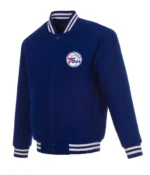 Philadelphia 76ers Royal Blue Wool Varsity Jacket