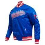 Philadelphia 76ers Script Tail Royal Satin Jackets