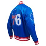 Philadelphia 76ers Script Tail Royal Varsity Jackets