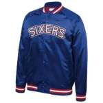 Philadelphia 76ers Sixers Satin Full-Snap Jacket